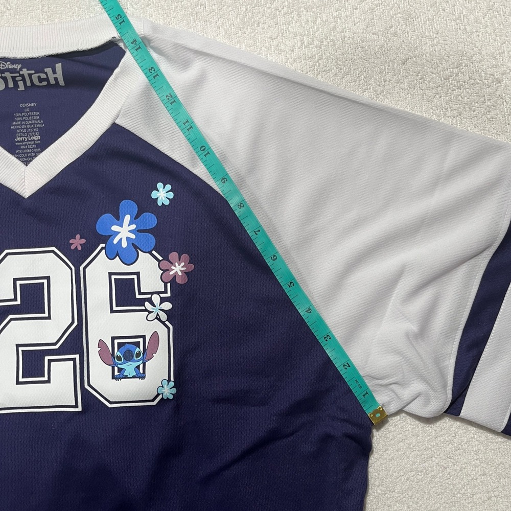 NEW!! Disney Lilo and Stitch Sports Jersey #626 Blue and White - Size: XL - Picture 5 of 6